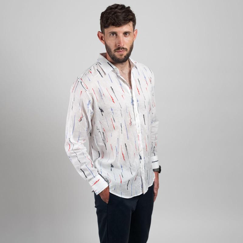 Chemise en lin fin CHIC imprimée