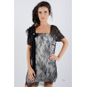Robe dentelle noir doublée en soie satin