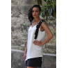 Robe soie blanc doublée noir 36 - 40