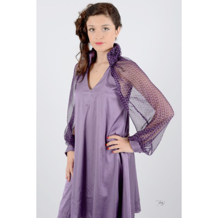 Robe en soie mousseline Mauve 36-40