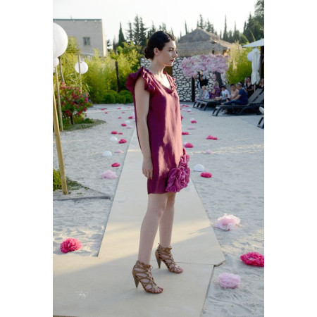 Robe en tissu coréen Rose 36 - 40