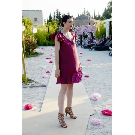 Robe en tissu coréen Rose 36 - 40