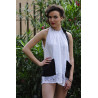 Top dentelle blanc noué au col 36 - 40