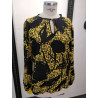 Blouse en soie imprimée jaune et noir