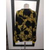 Blouse en soie imprimée jaune et noir