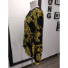 Blouse en soie imprimée jaune et noir