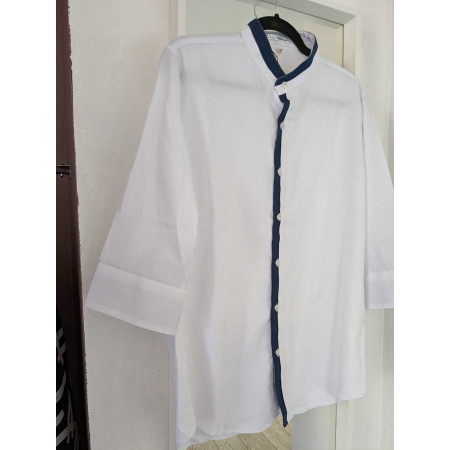 Chemise en coton col Mao