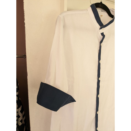 Chemise en coton col Mao