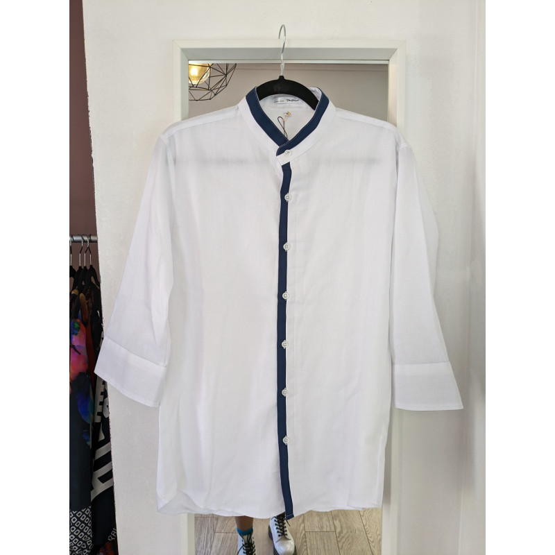 Chemise en coton col Mao
