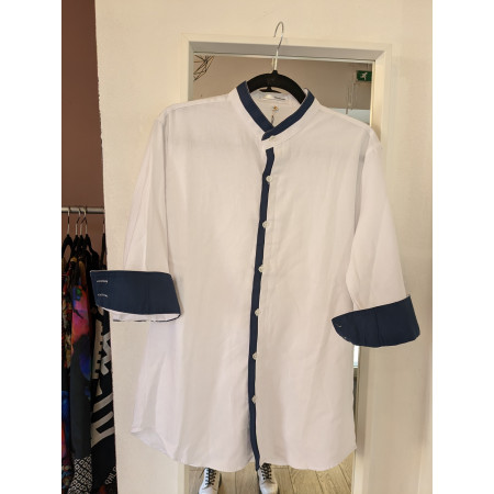 Chemise en coton col Mao