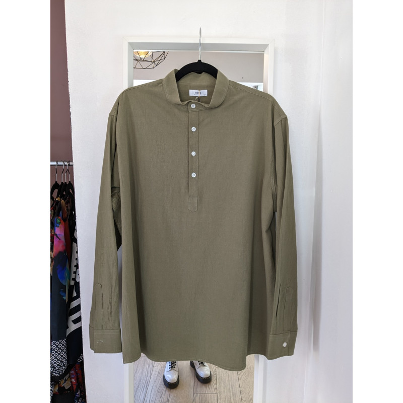 Chemise en coton col Mao