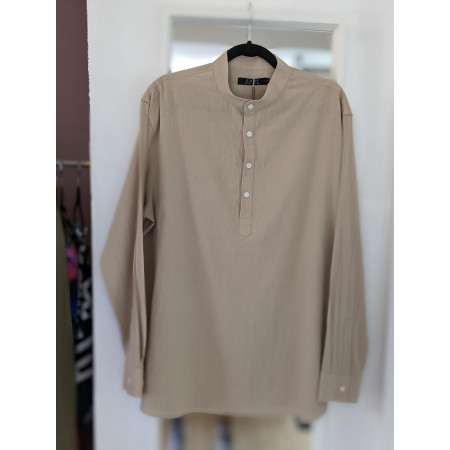 Chemise en coton col Mao