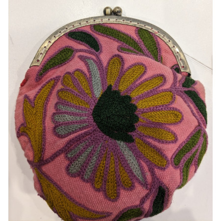 Porte monnaie en tissu borderie