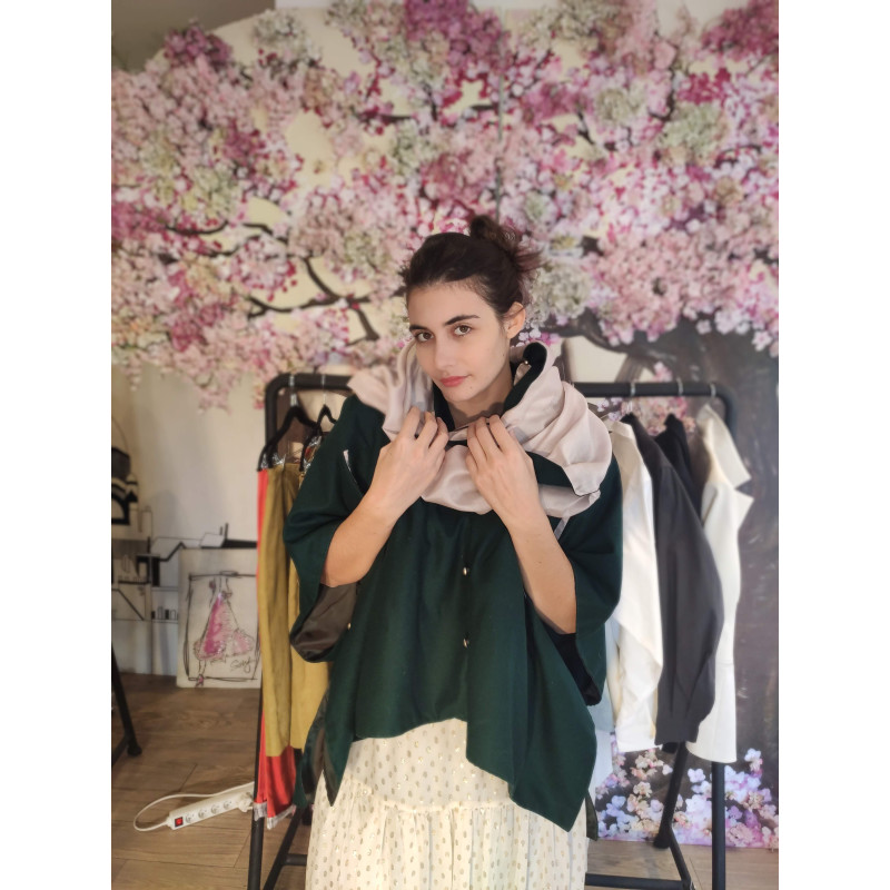 Cape en laine fin + Echarpe