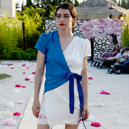 Blouse en soie asymétrique