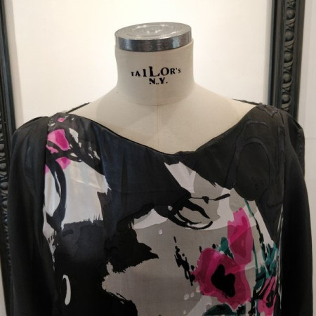 Blouse en soie satin imprimée