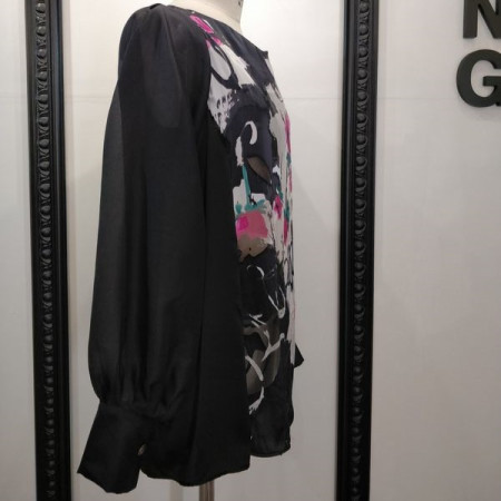 Blouse en soie satin imprimée