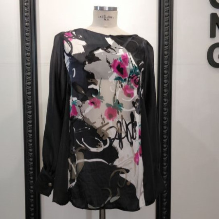 Blouse en soie satin imprimée