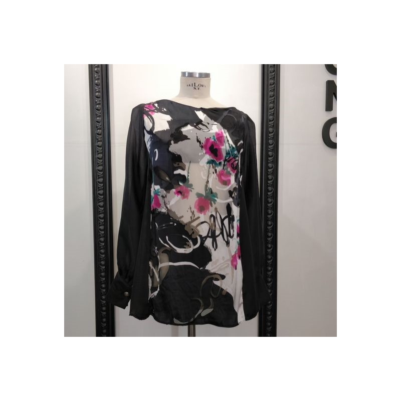 Blouse en soie satin imprimée