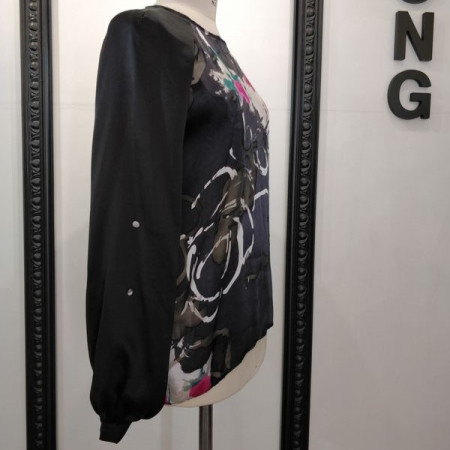 Blouse en soie satin imprimée