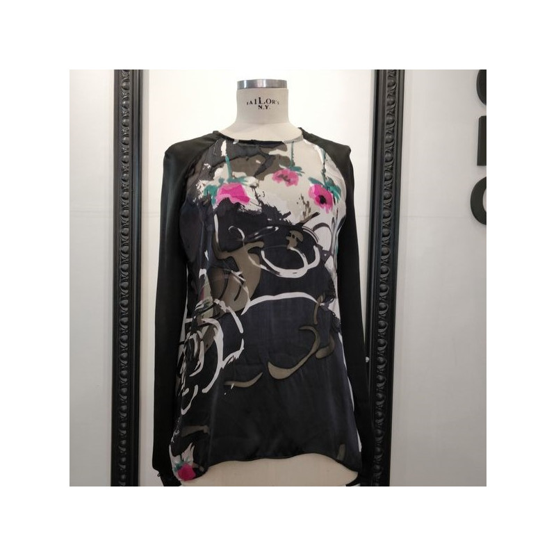 Blouse en soie satin imprimée