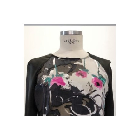 Blouse en soie satin imprimée