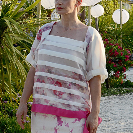 Blouse en soie imprimée