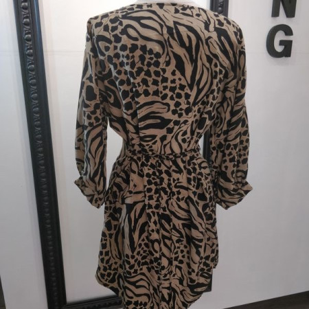 Robe en soie imprimée animal