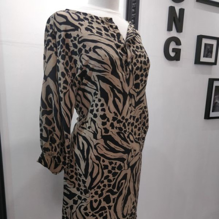 Robe en soie imprimée animal