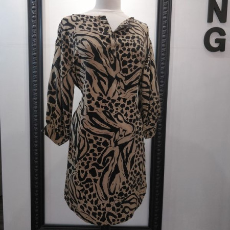 Robe en soie imprimée animal