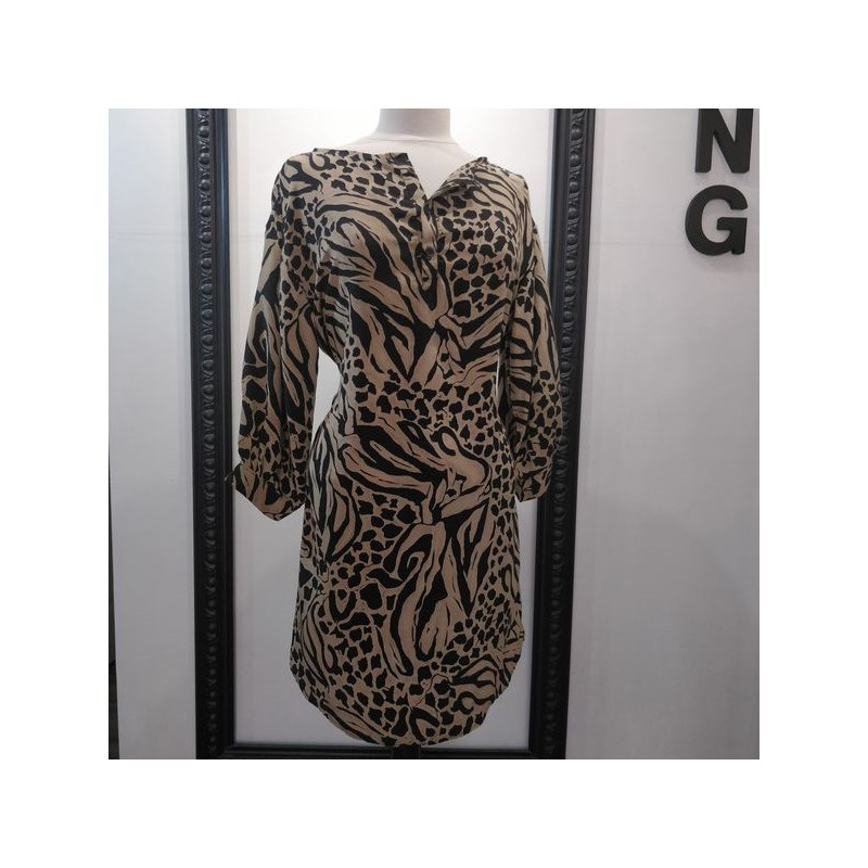 Robe en soie imprimée animal