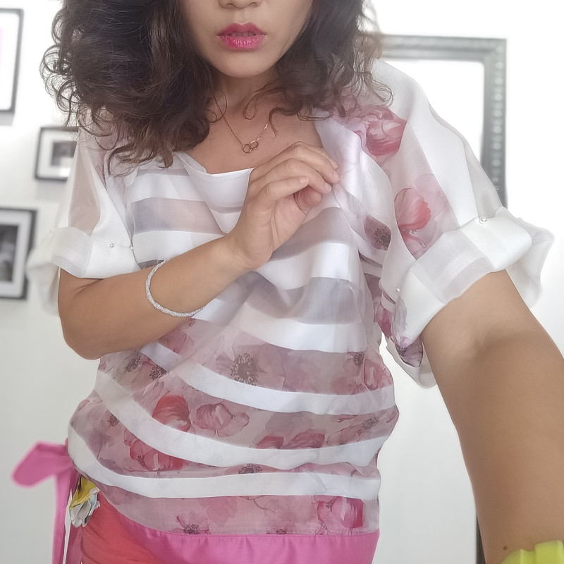 Blouse en soie imprimée