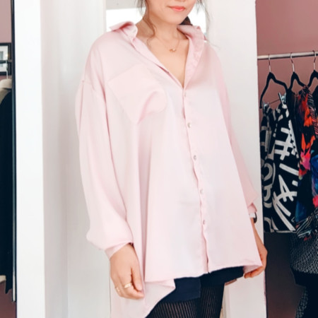 Blouse en satin grand taille