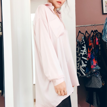 Blouse en satin grand taille