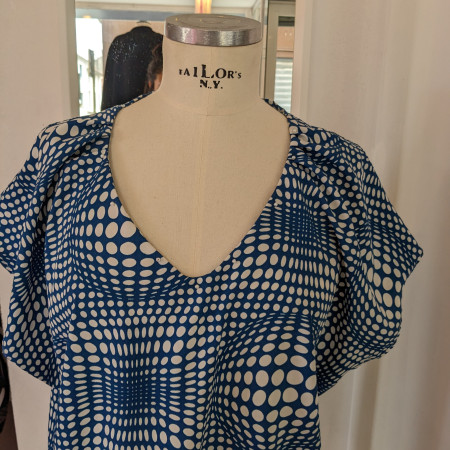 Blouse imprimée style Vasarely