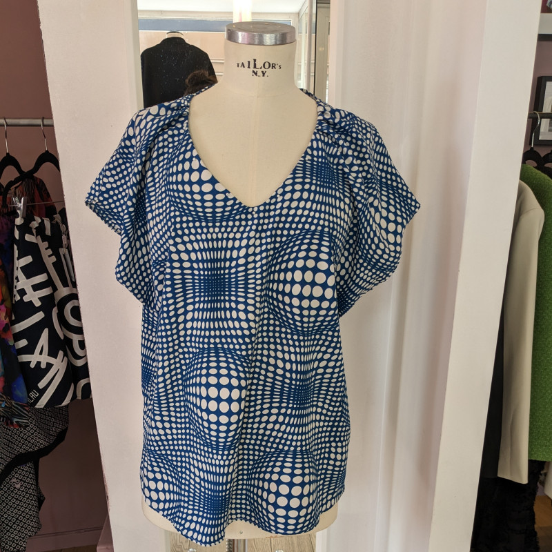 Blouse imprimée style Vasarely
