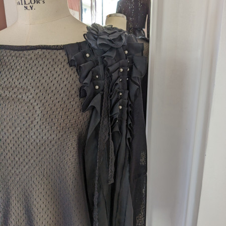 Blouse en tissu transparent élastique