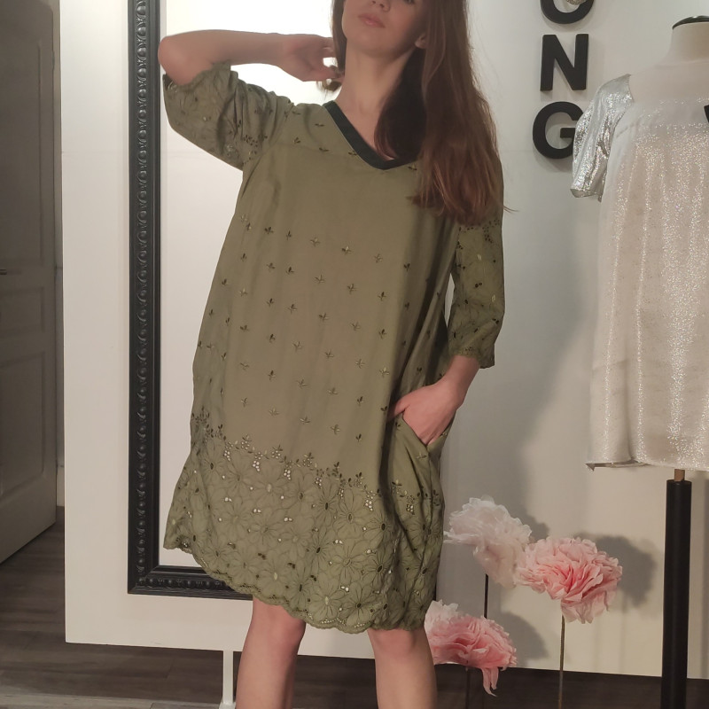 Robe en coton, tissu anglaise