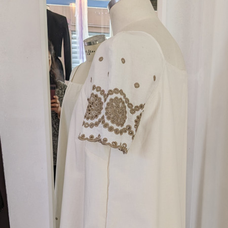 Robe en tissu anglaise écru