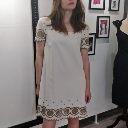 Robe en tissu anglaise écru