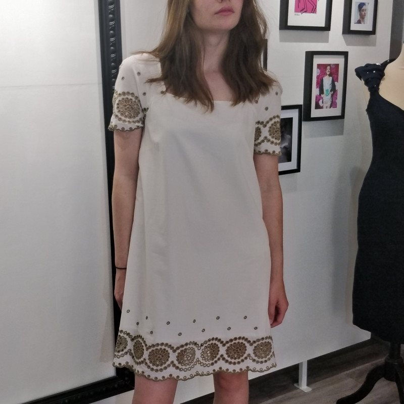Robe en tissu anglaise écru