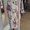Jupe crayon en coton imprimé fleurs