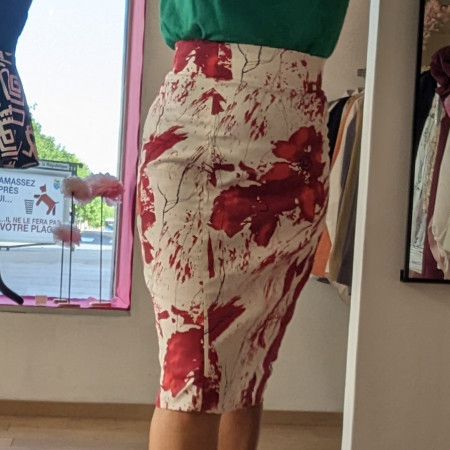 Jupe crayon en coton imprimé