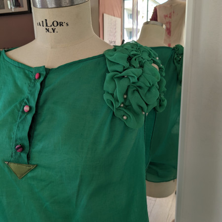 Blouse en coton fin vert
