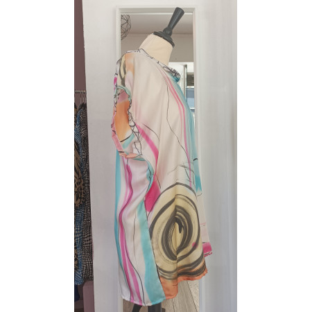 Blouse en soie peinte à la main