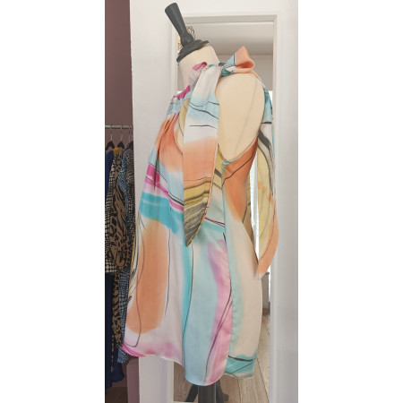 Blouse en soie peinte à la main