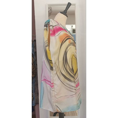 Blouse en soie peinte à la main